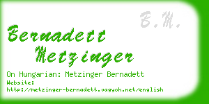 bernadett metzinger business card